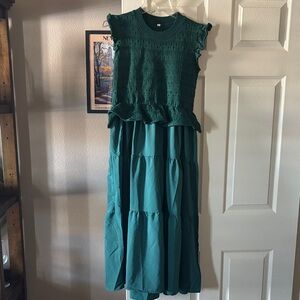 Green Sleeveless Prairie Dress